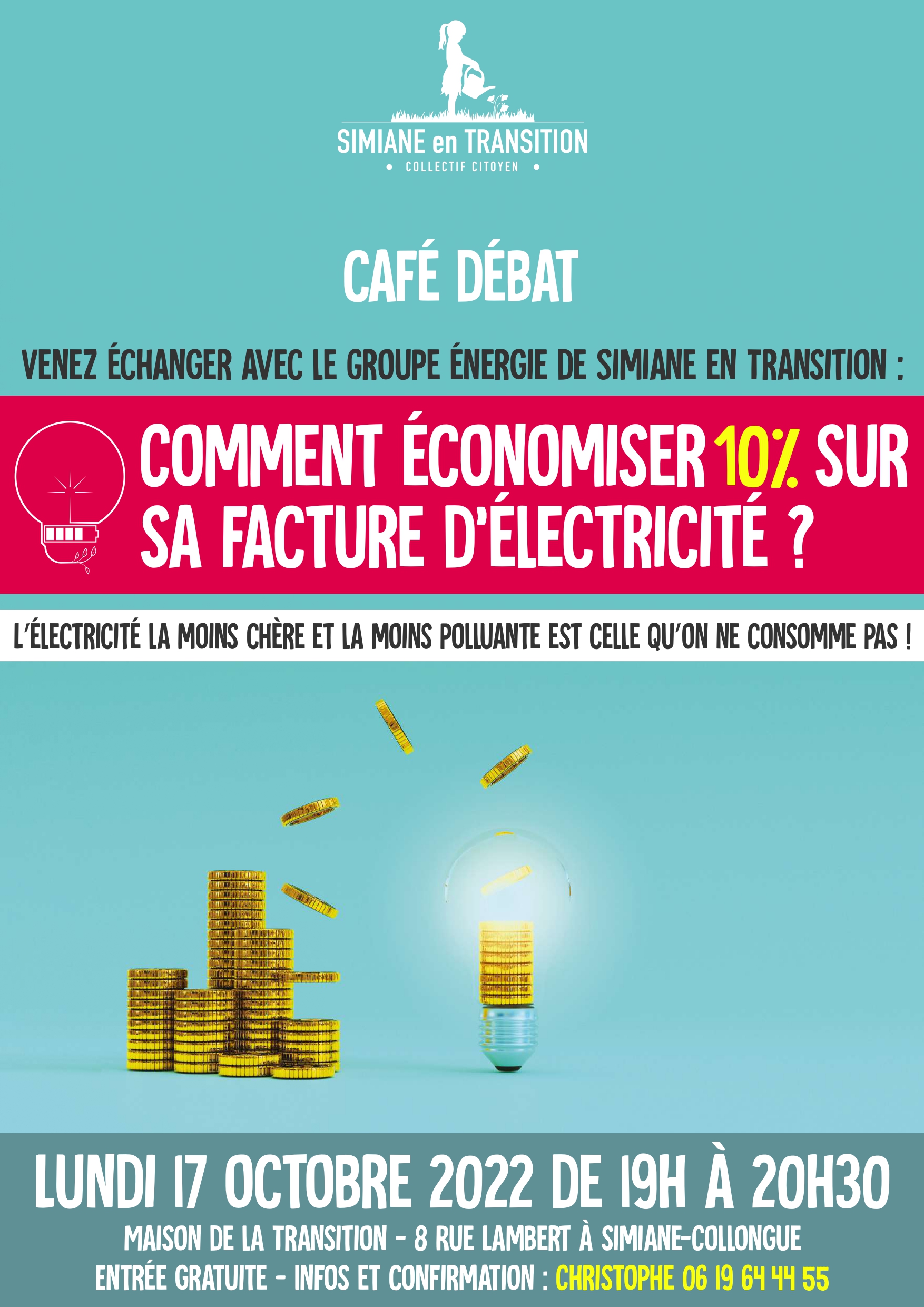 Café-débat « Comment économiser 10 % sur sa facture d’électricité ? »