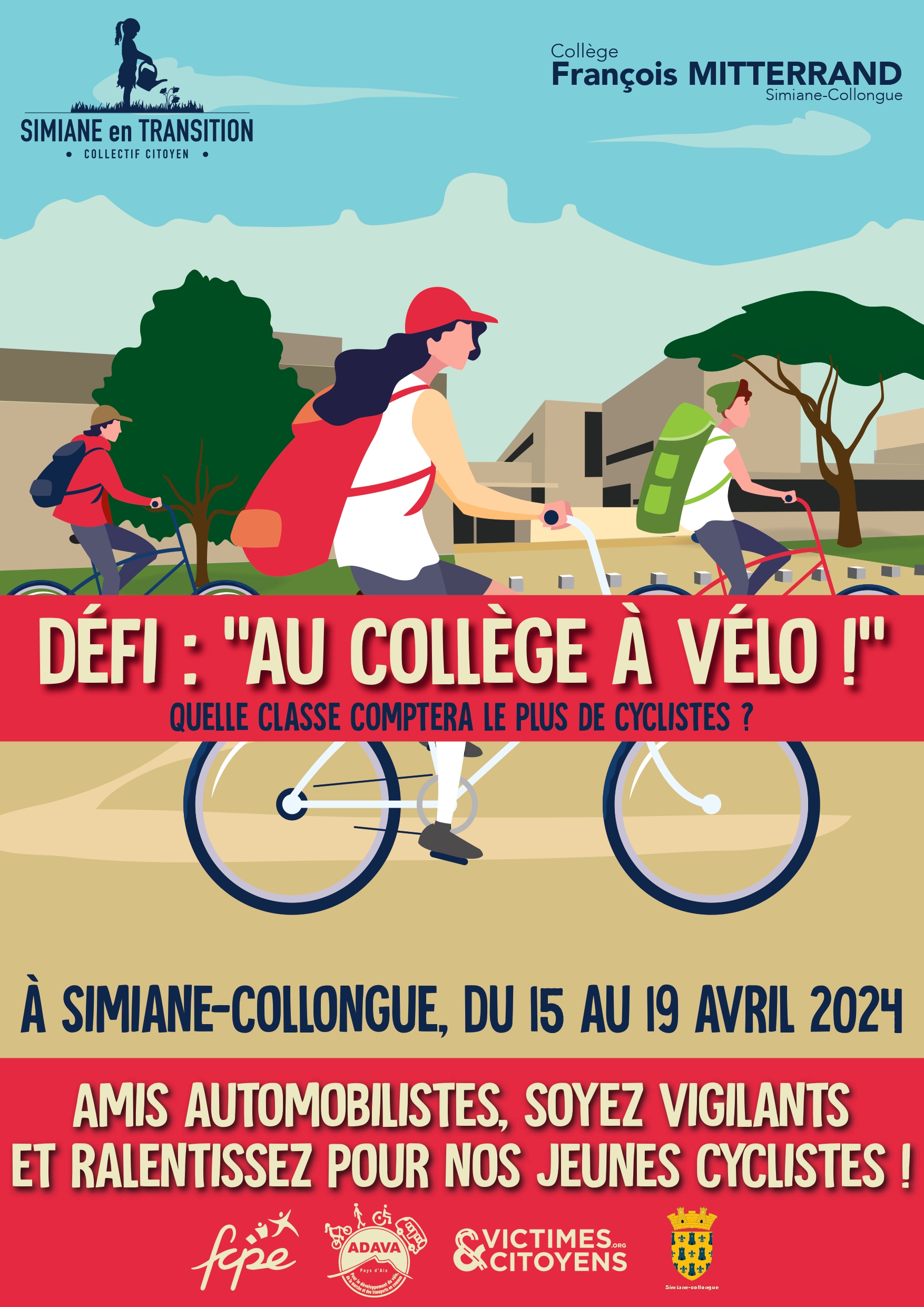 Défi “Au Collège à vélo !” du 15 au 19 avril 2024