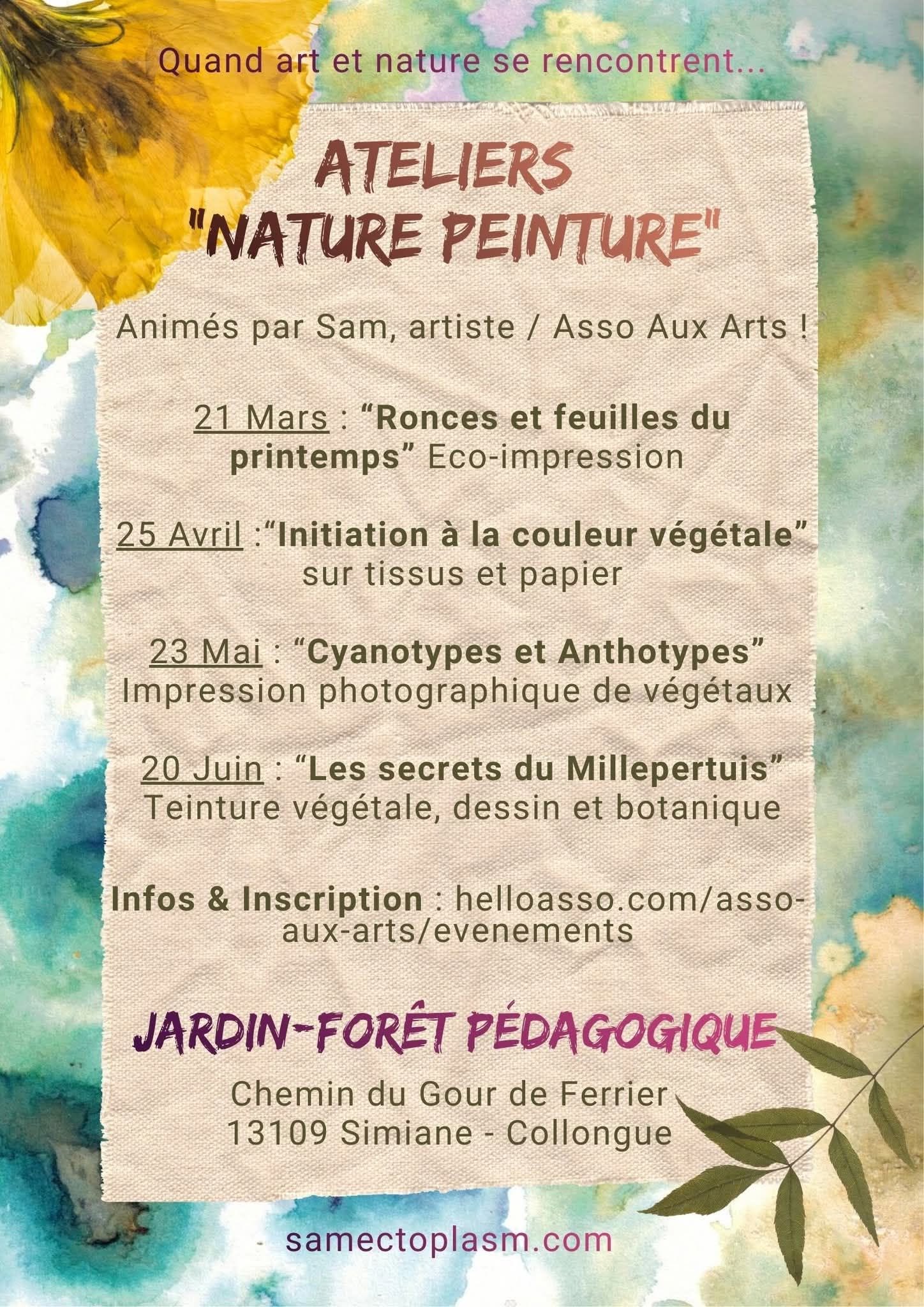 Ateliers “Nature Peinture” de mars à juin 2026
